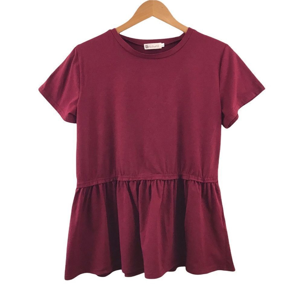 For G and PL wine short sleeve T-shirt Size L